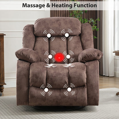 Fauteuil inclinable à bascule manuel pivotant à 360° avec massage et vibrations