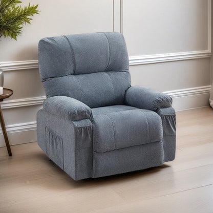 Fauteuil inclinable pivotant à 360° avec dossier réglable, fauteuil à bascule pivotant avec repose-pieds, coussins moelleux et poches latérales