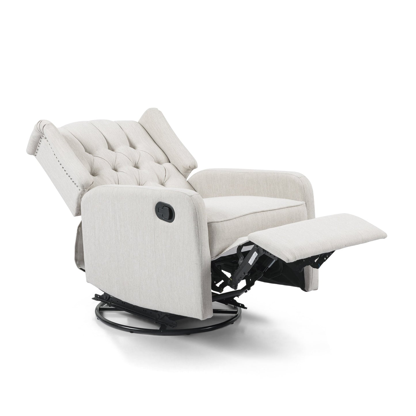 Fauteuil de salon pivotant à 360° de style classique pour salon ou chambre à coucher, inclinable à levier pour la lecture et la détente