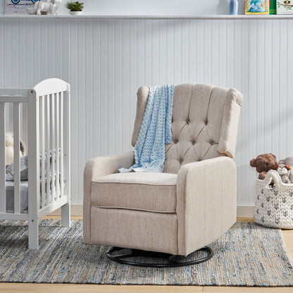 Fauteuil de salon pivotant à 360° de style classique pour salon ou chambre à coucher, inclinable à levier pour la lecture et la détente