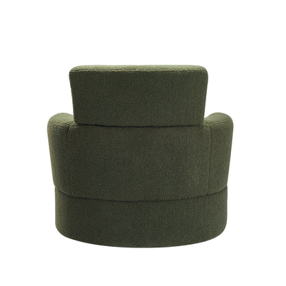 Fauteuil pivotant à 360°, fauteuil tonneau rembourré avec appui-tête réglable, fauteuil rond pivotant moderne pour salon