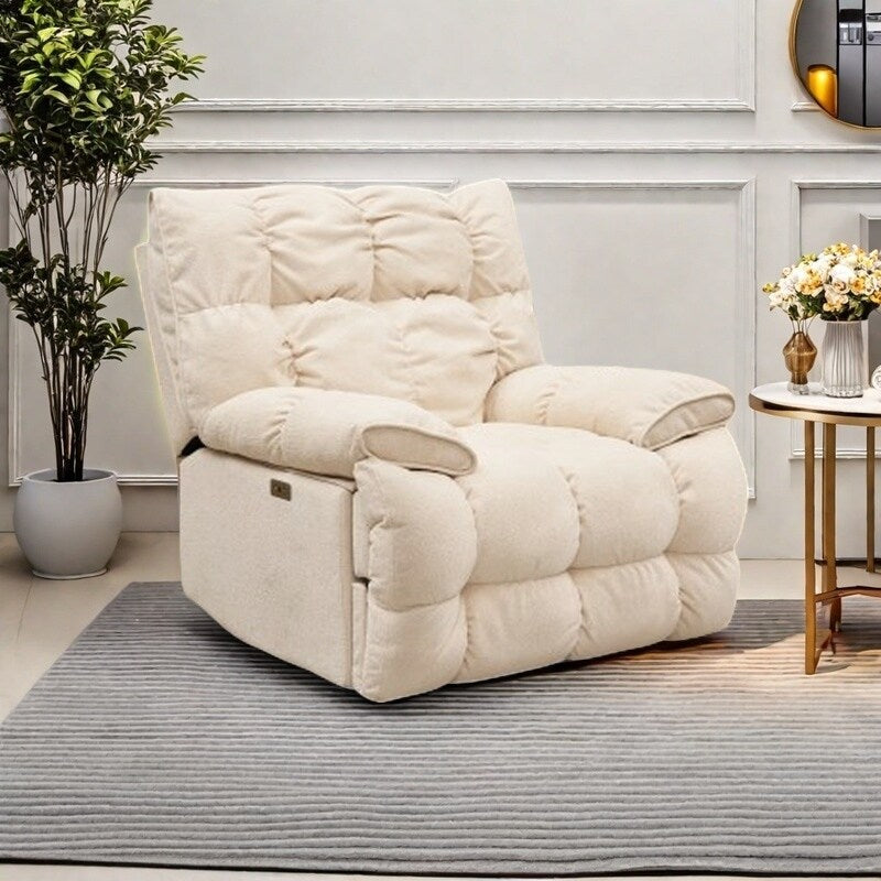 Fauteuil inclinable électrique pivotant à 360°, dossier haut moelleux, siège spacieux, plusieurs positions d'inclinaison pour un confort ultime