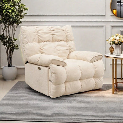 Fauteuil inclinable électrique pivotant à 360°, dossier haut moelleux, siège spacieux, plusieurs positions d'inclinaison pour un confort ultime