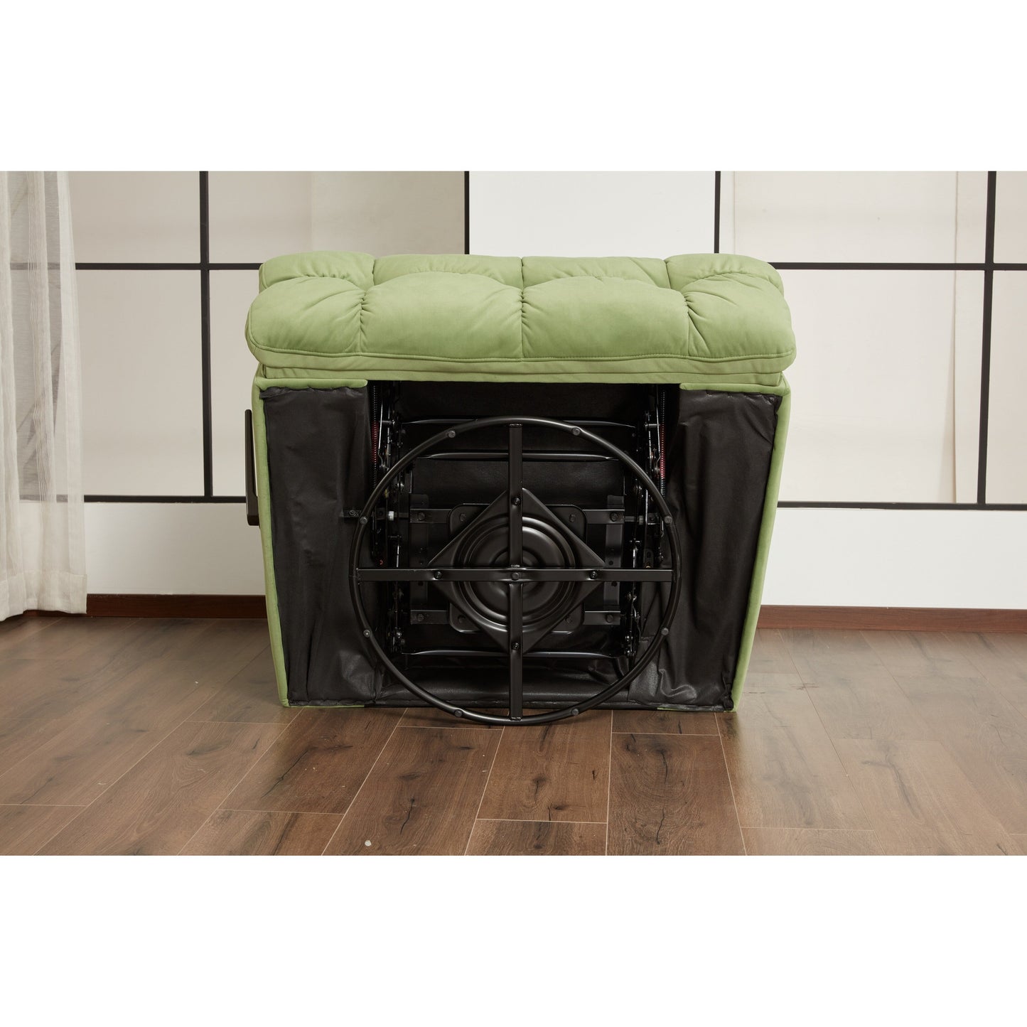 Fauteuil inclinable pivotant à 360° avec loquet manuel et dossier haut