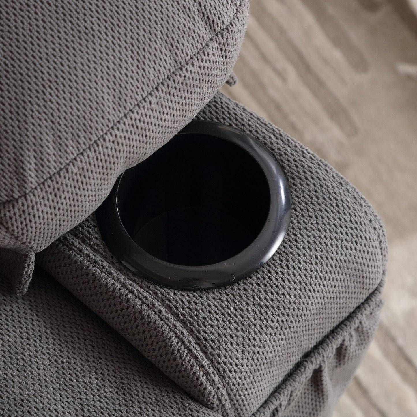 Fauteuil inclinable de massage chauffant pivotant à 360° avec chargement USB, porte-gobelets, rangement latéral et revêtement en polaire moelleux