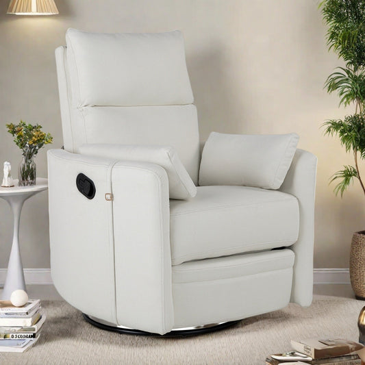 Fauteuil inclinable manuel pivotant à 360° avec dossier réglable et accoudoirs ergonomiques