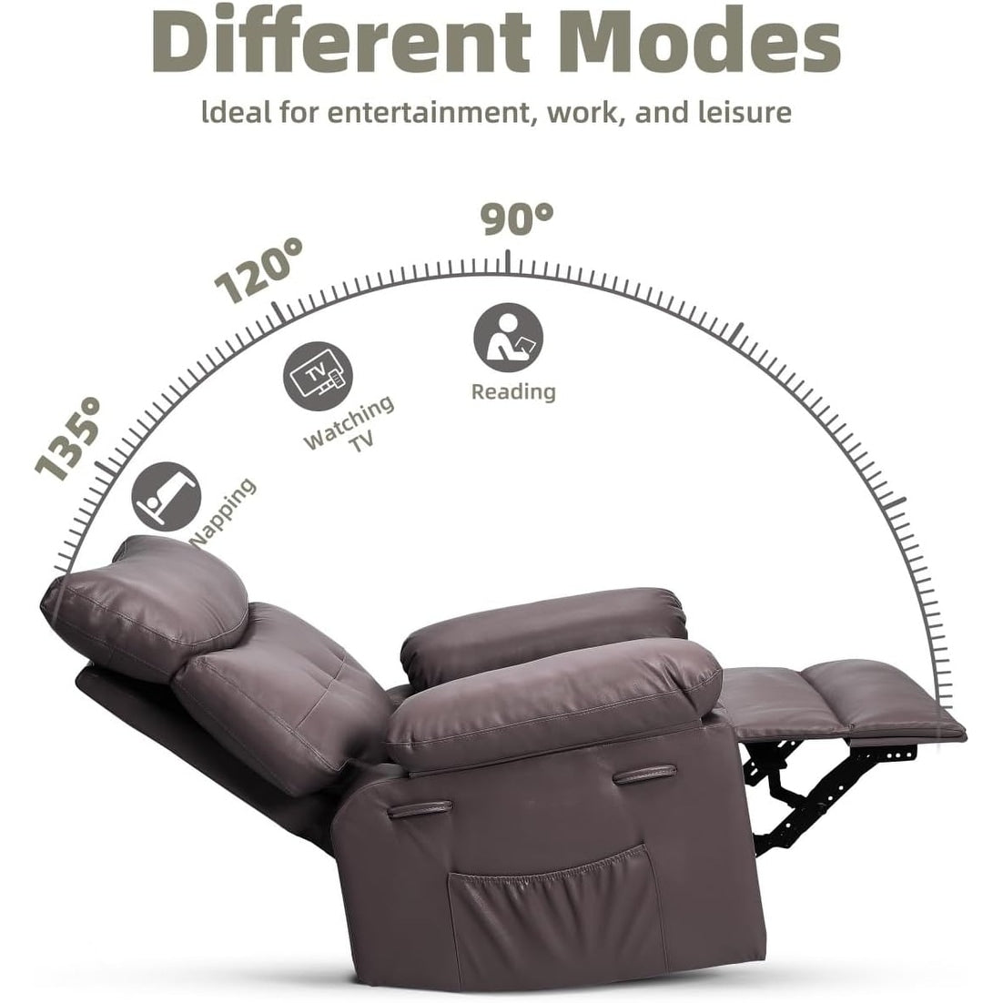Fauteuils inclinables surdimensionnés pivotants à 360° avec chauffage et massage - Fauteuil inclinable paresseux