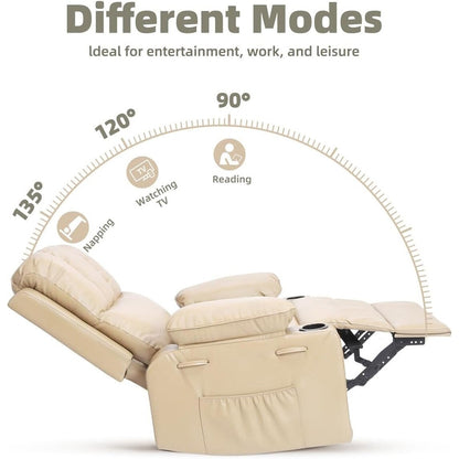 Fauteuils inclinables surdimensionnés pivotants à 360° avec chauffage et massage