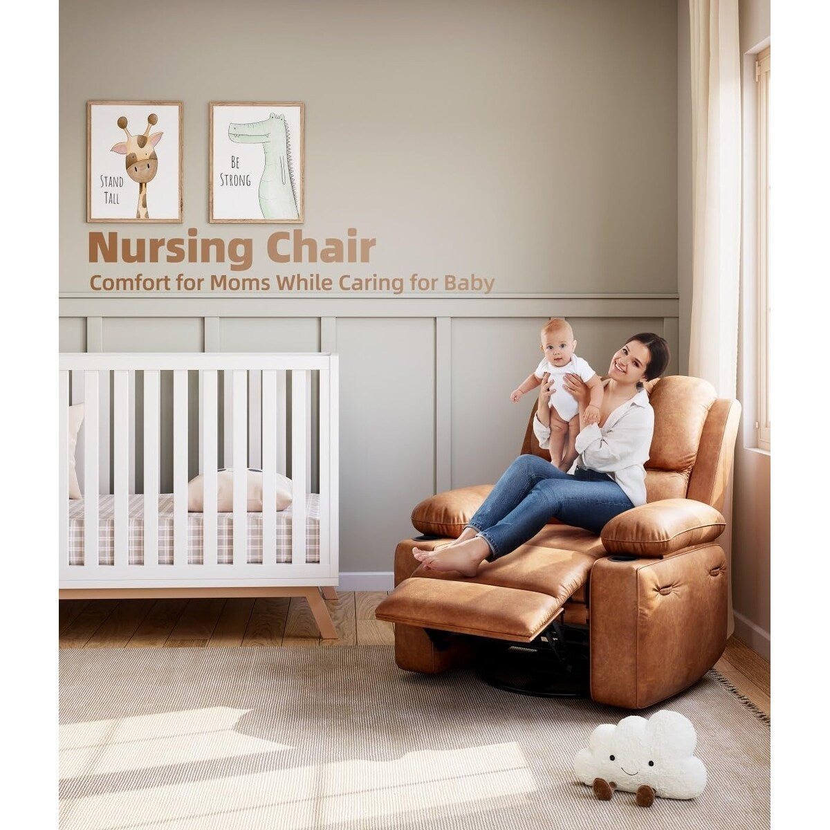 Fauteuils inclinables surdimensionnés pivotants à 360° avec chauffage et massage