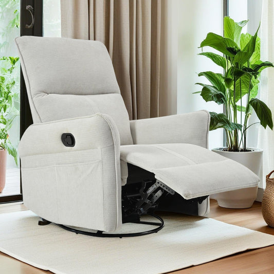 Fauteuil inclinable manuel pivotant à 360° pour salon et chambre à coucher