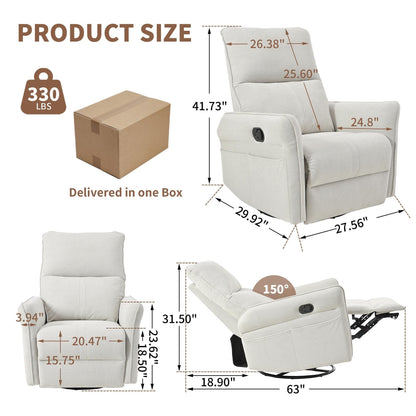 Fauteuil inclinable manuel pivotant à 360° pour salon et chambre à coucher