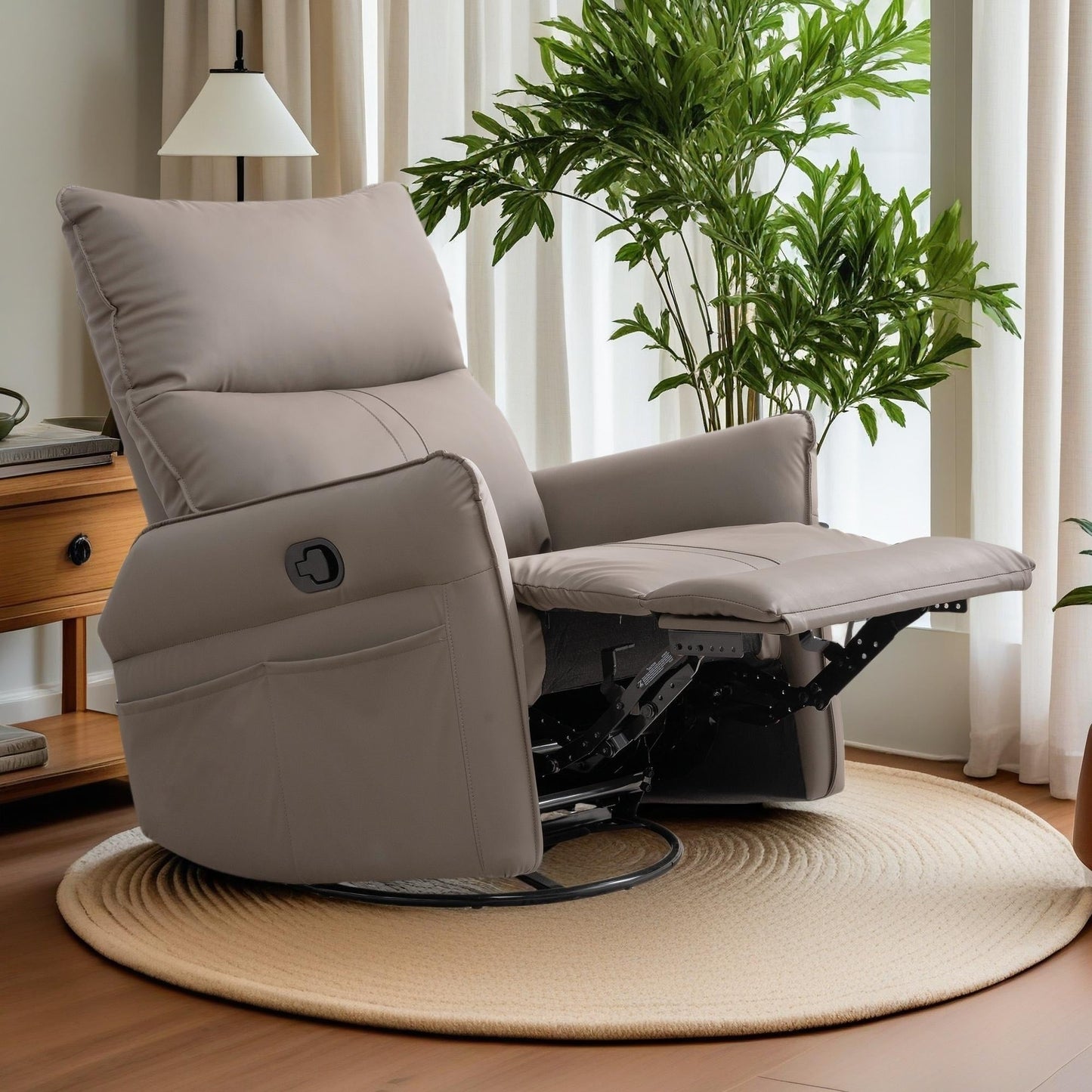 Fauteuil inclinable manuel pivotant à 360° pour salon et chambre à coucher