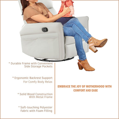 Fauteuil inclinable manuel pivotant à 360° pour salon et chambre à coucher
