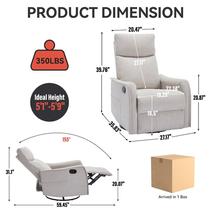 Fauteuil inclinable pivotant à 360° avec massage et chauffage lombaire