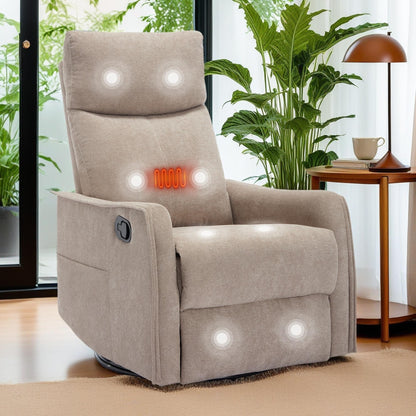 Fauteuil inclinable pivotant à 360° avec massage et chauffage lombaire
