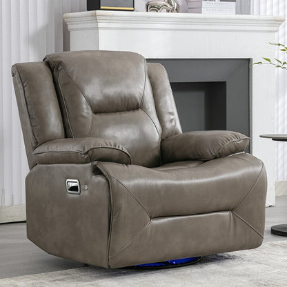 Fauteuil inclinable pivotant à 360° avec lumières LED, fauteuil multimédia manuel