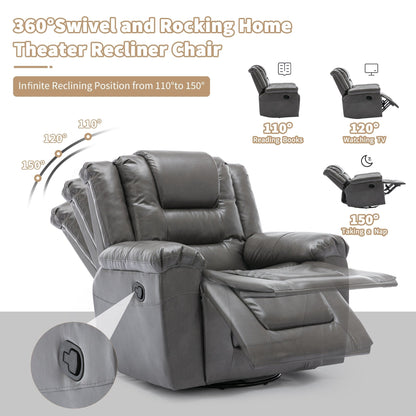 Fauteuil inclinable pivotant et basculant à 360° pour home cinéma