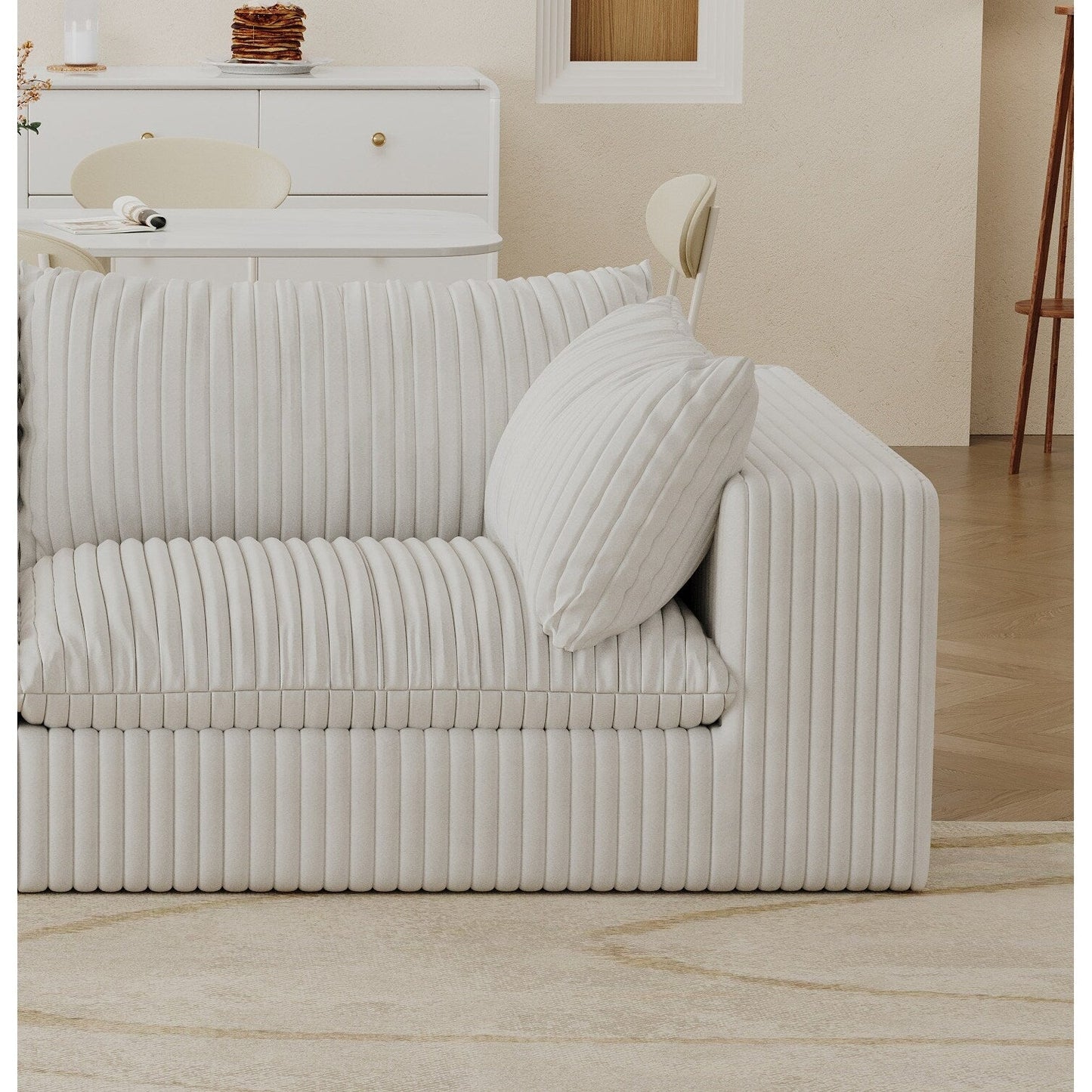 Canapé Cloud 39,8 pouces, tissu velours côtelé, canapés à assise profonde, conception à double couche, coussin amovible, sans assemblage, combinaison DIY