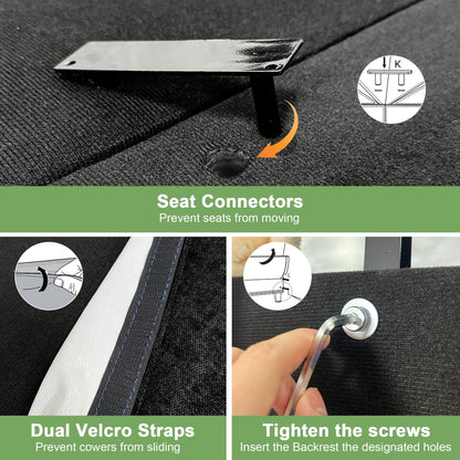 Canapé 4 places en chenille avec housse amovible pour salon