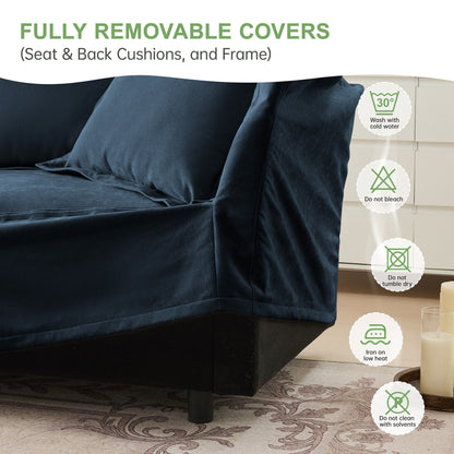 Canapé 4 places en chenille avec housse amovible pour salon