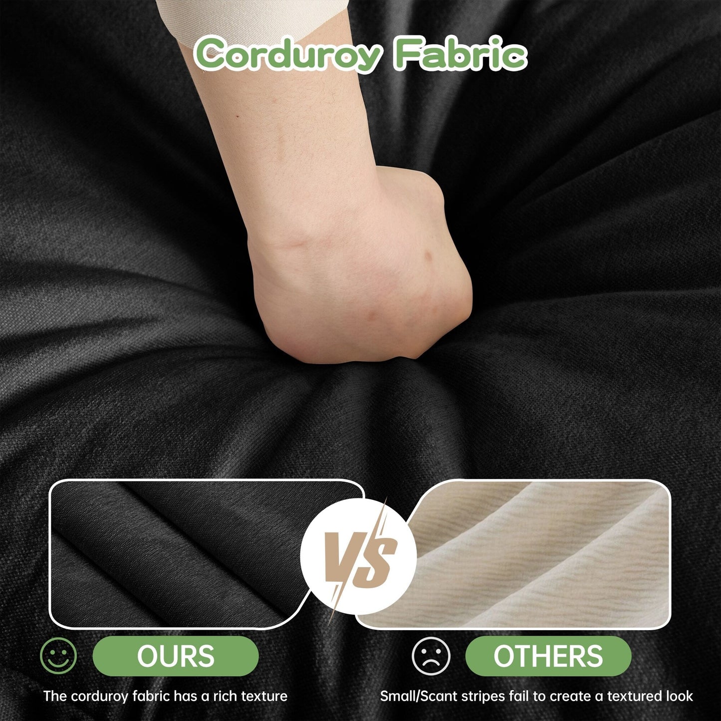 Canapé 4 places en chenille avec housse amovible pour salon