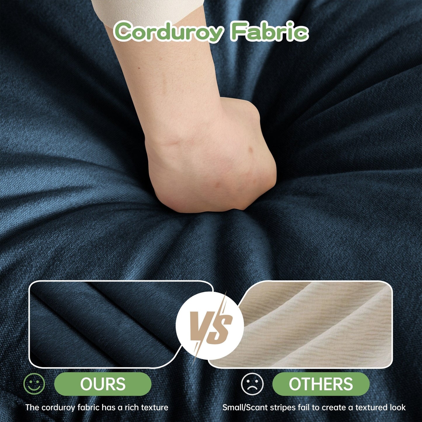 Canapé 4 places en chenille avec housse amovible pour salon