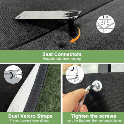 Canapé 4 places en chenille avec housse amovible pour salon