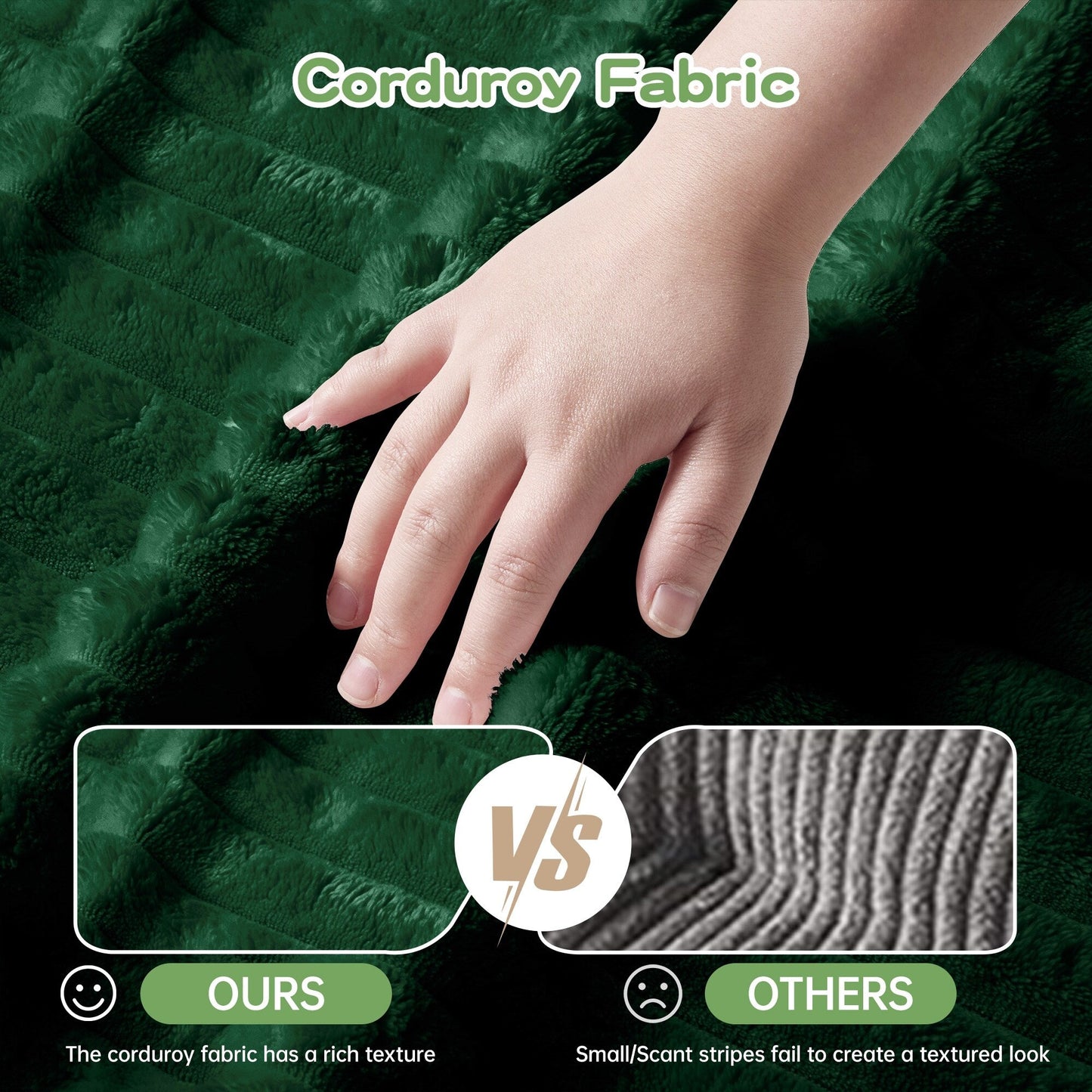 Canapé 4 places en velours côtelé extra profond pour salon