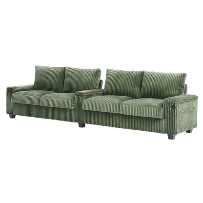 Canapé 4 places en velours côtelé