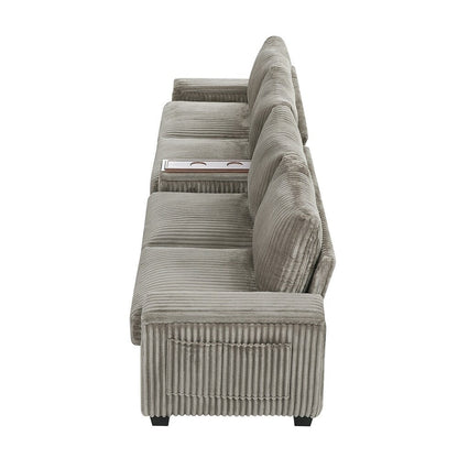 Canapé 4 places en velours côtelé