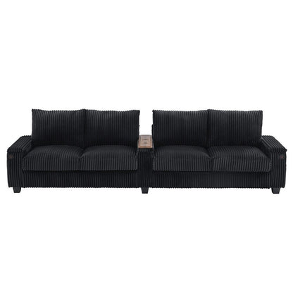 Canapé 4 places en velours côtelé