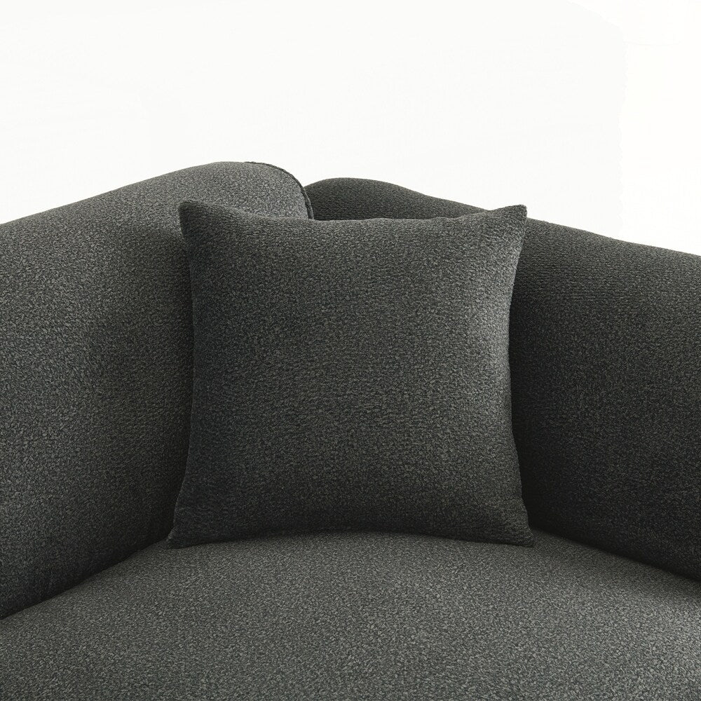 Canapé 4 places avec coussins d'assise en éponge pure et repose-pieds amovible comprenant 3 coussins décoratifs