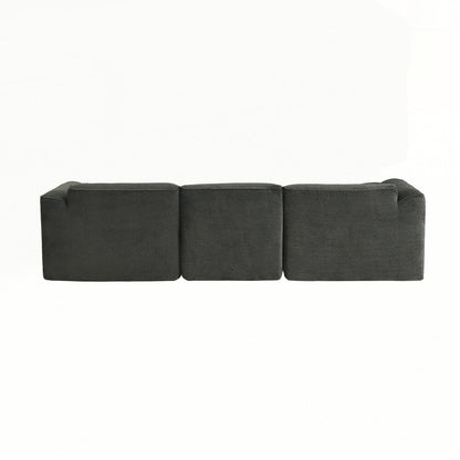 Canapé 4 places avec coussins d'assise en éponge pure et repose-pieds amovible comprenant 3 coussins décoratifs