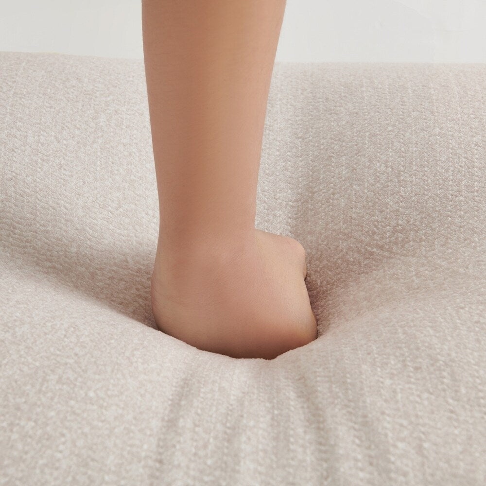 Canapé 4 places avec coussins d'assise en éponge pure et repose-pieds amovible comprenant 3 coussins décoratifs