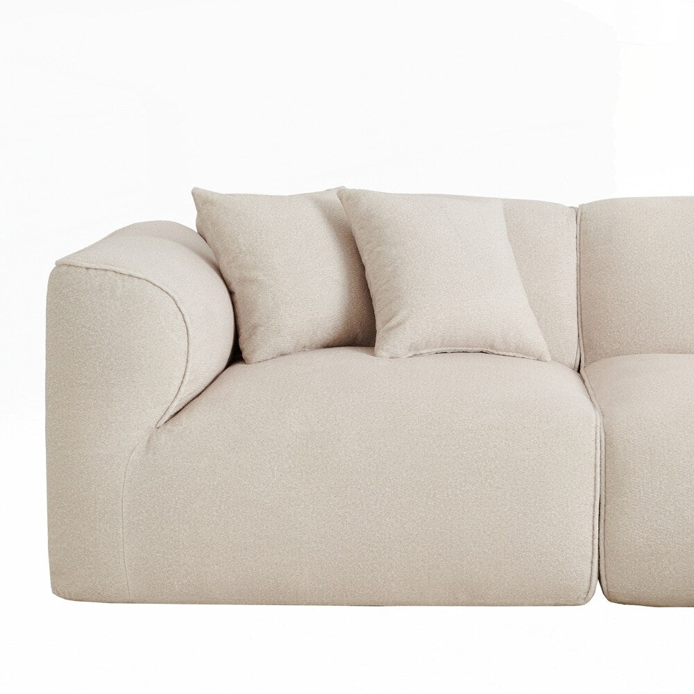 Canapé 4 places avec coussins d'assise en éponge pure et repose-pieds amovible comprenant 3 coussins décoratifs