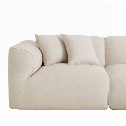 Canapé 4 places avec coussins d'assise en éponge pure et repose-pieds amovible comprenant 3 coussins décoratifs