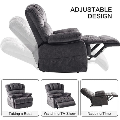 Fauteuil inclinable manuel surdimensionné 41 W, canapés inclinables extra larges