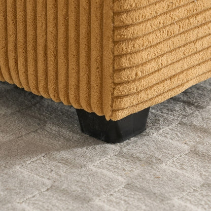 42.12 Canapé rembourré en velours côtelé + pouf