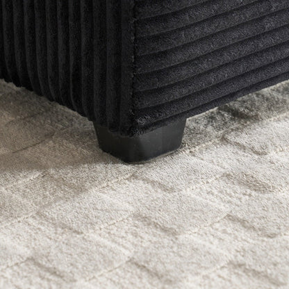 42.12 Canapé rembourré en velours côtelé + pouf