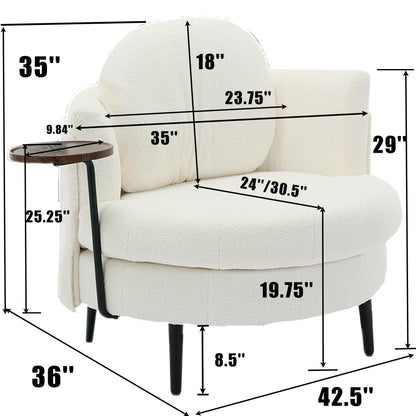 Fauteuil simple 42,5 avec repose-pieds mobile en forme de croissant