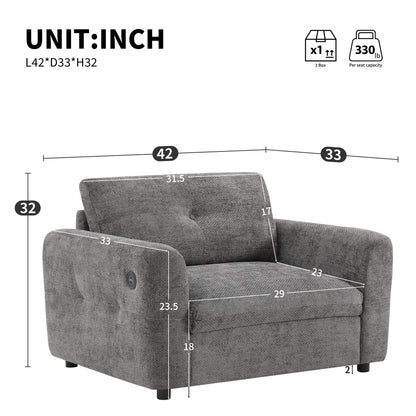 Fauteuil simple en chenille 42 x 33, siège large, double chargeur, 2 couleurs