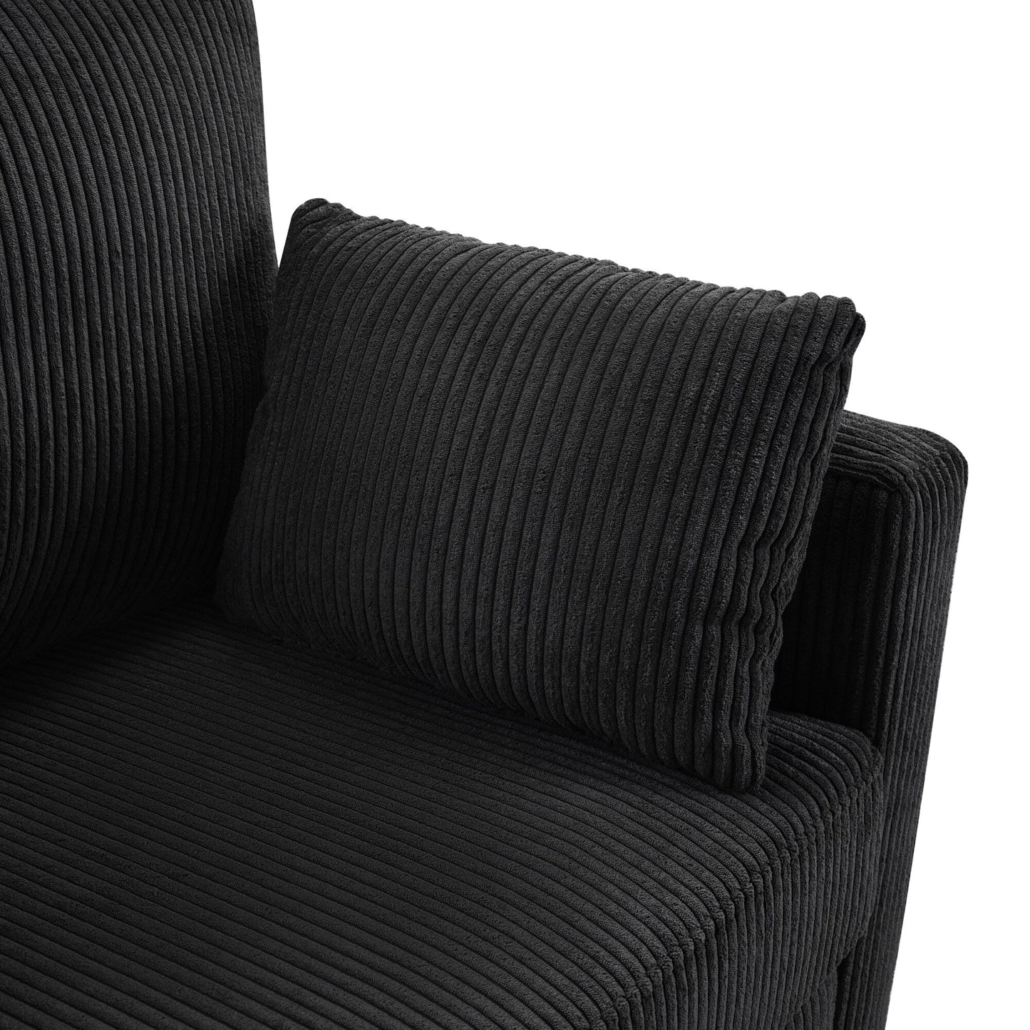 Canapé-lit double en velours côtelé 47,2 avec matelas pliable, table d'appoint, ports USB et poche de rangement