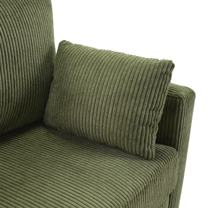 Canapé-lit double en velours côtelé 47,2 avec matelas pliable, table d'appoint, ports USB et poche de rangement