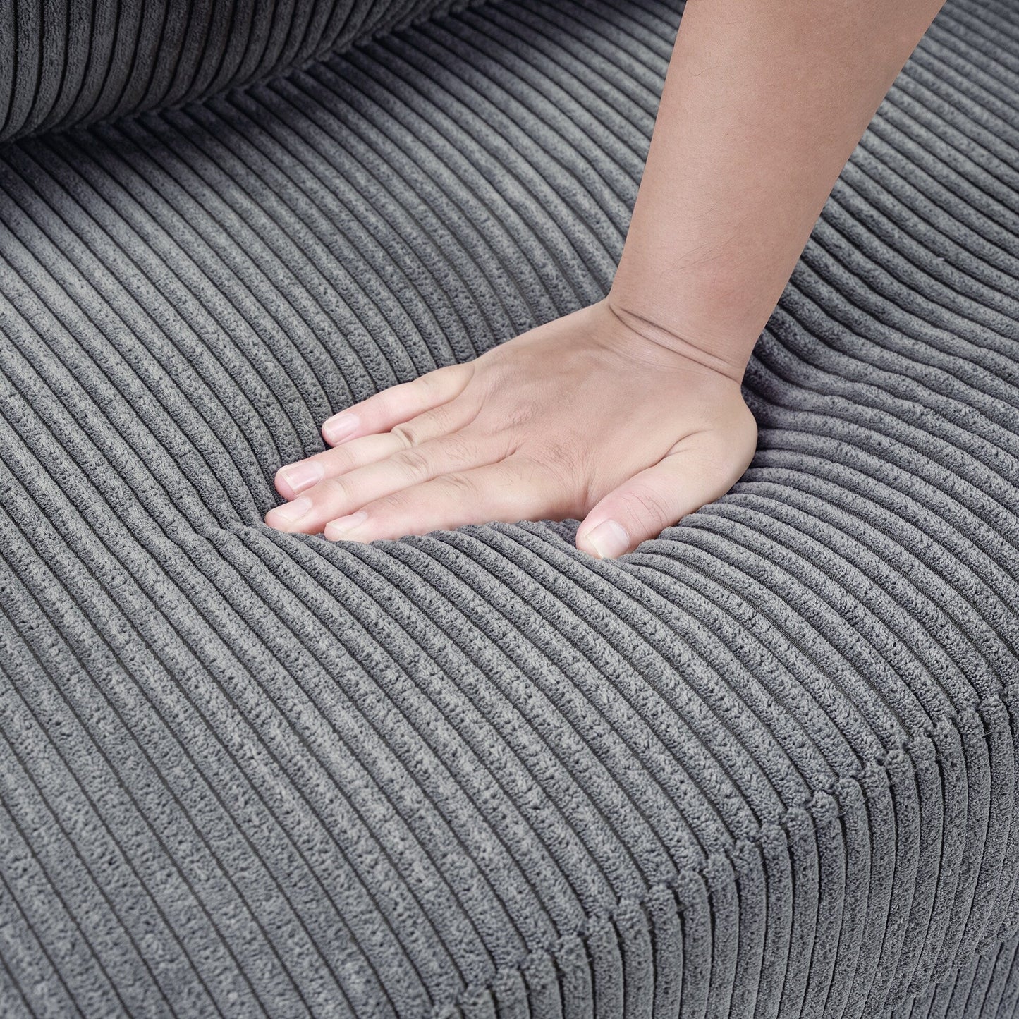 Canapé-lit double en velours côtelé 47,2 avec matelas pliable, table d'appoint, ports USB et poche de rangement