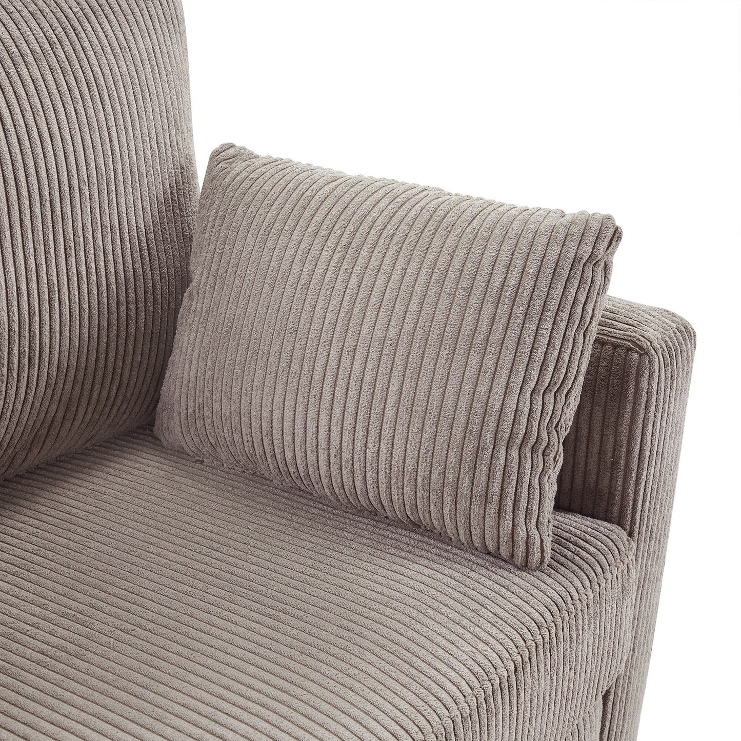 Canapé-lit double en velours côtelé 47,2 avec matelas pliable, table d'appoint, ports USB et poche de rangement