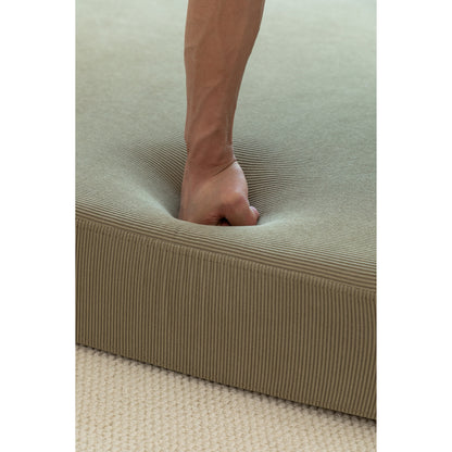 Canapé-lit 2 places en velours côtelé 47,63 pouces avec oreiller, matelas de sol et dossier pour salon