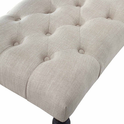 Banc de salle à manger contemporain en tissu capitonné avec pieds tournés (48 x 16 x 19,5 pouces)