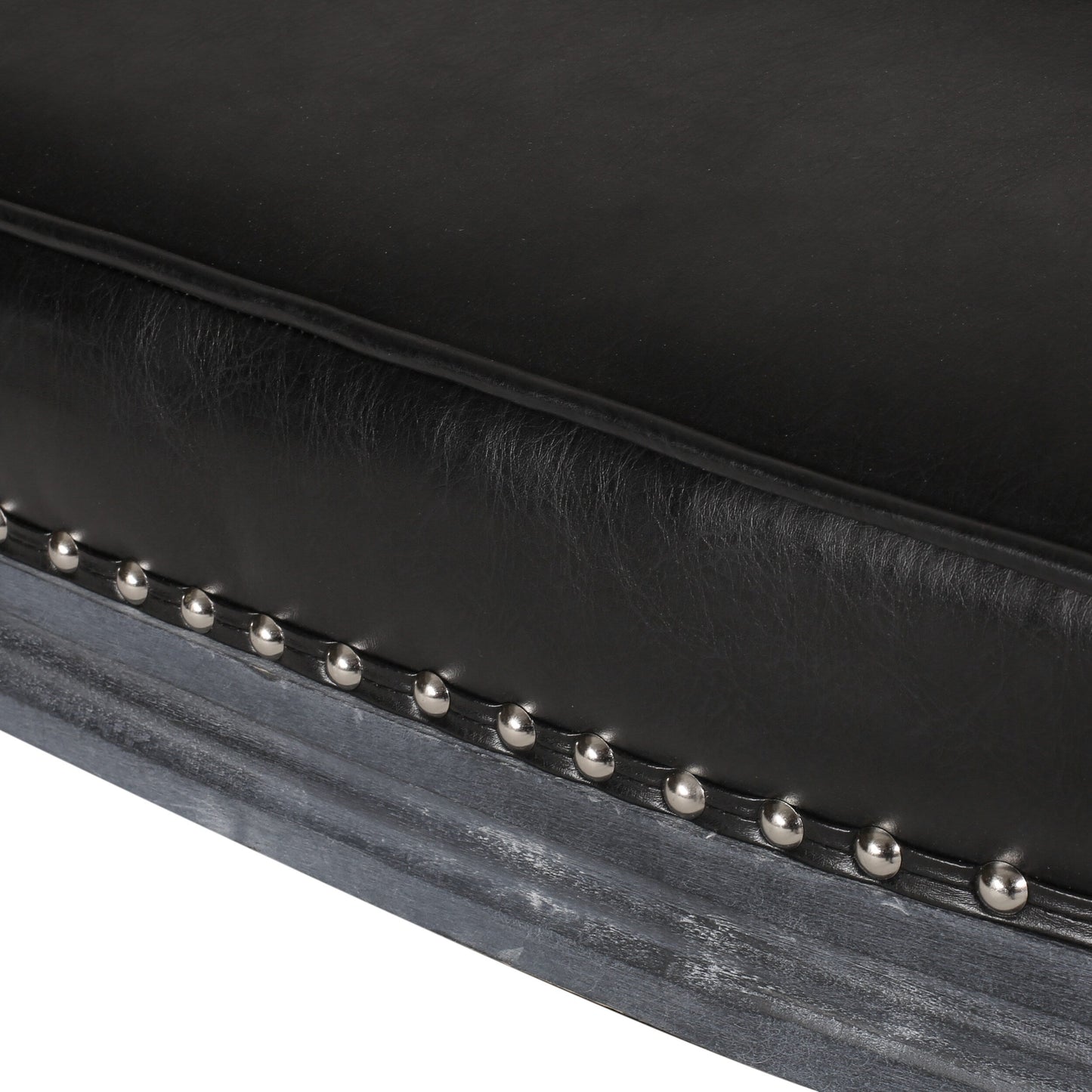 Canapé causeuse en similicuir 49,5" avec pieds tournés et clous décoratifs pour le salon