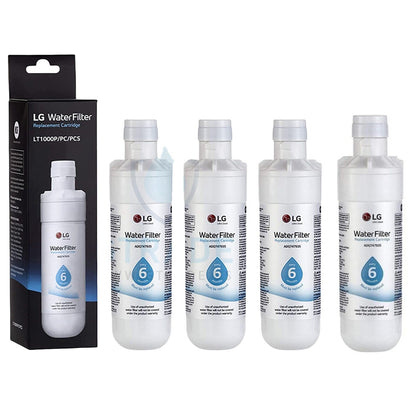 Lot de 4 filtres à eau de rechange pour réfrigérateur LG LT1000P ADQ747935