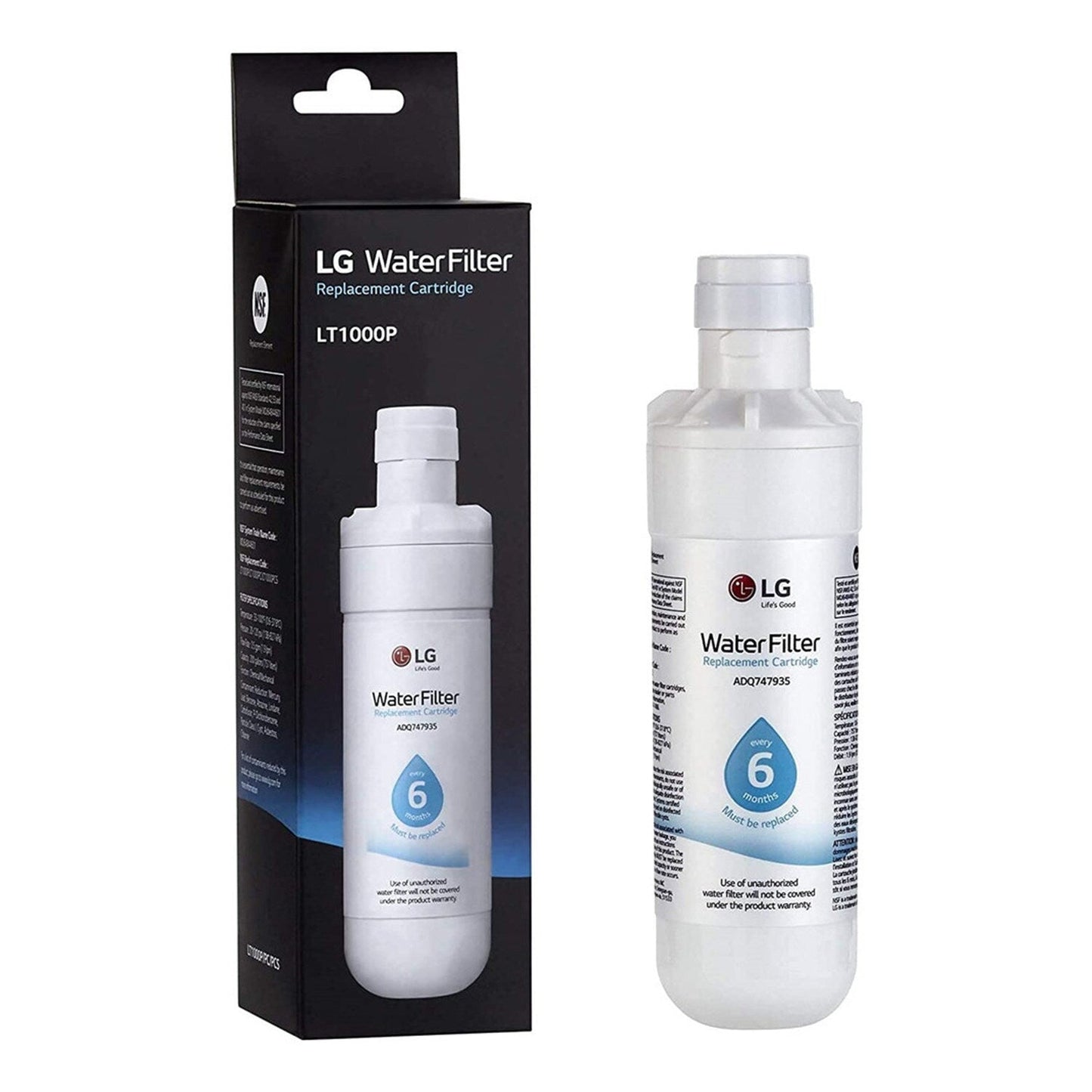 Lot de 4 filtres à eau de rechange pour réfrigérateur LG LT1000P ADQ747935